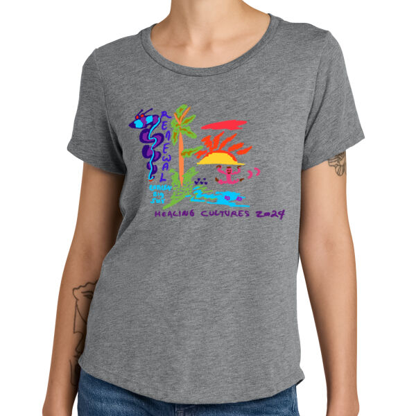 Printed Healing Cultures - Women's Relaxed Tri Blend Scoop Neck Tee Thumbnail