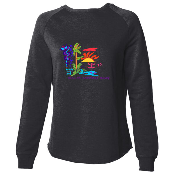 Printed Healing Cultures - Women's California Wave Wash Crewneck Sweatshirt Thumbnail