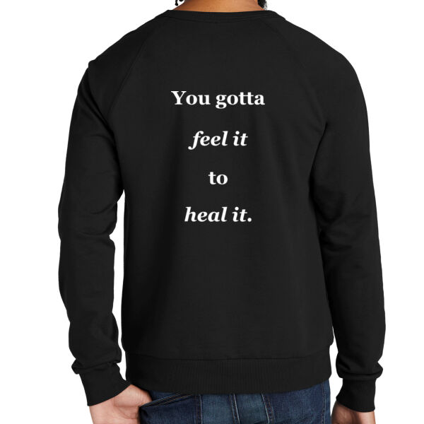 Printed Healing Cultures - Feel it to Heal it - Unisex Organic French Terry Crewneck Sweatshirt Thumbnail