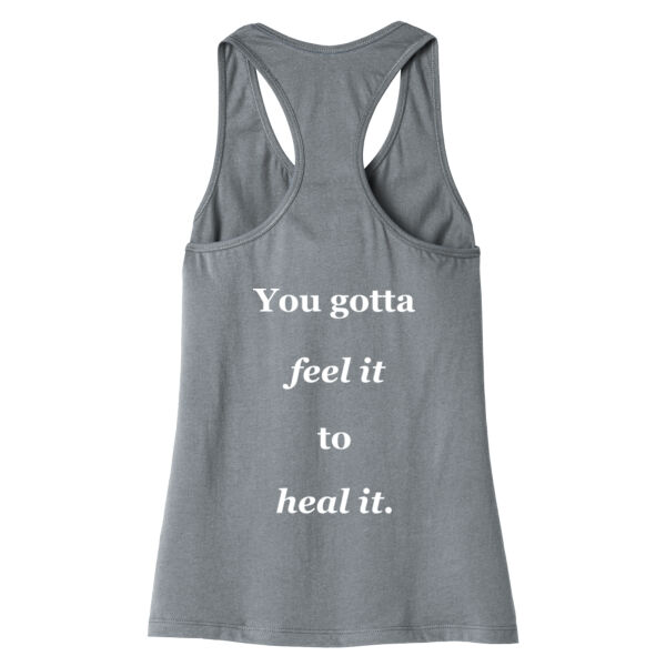 Printed Healing Cultures - Feel it to Heal it - Women's Jersey Racerback Tank Thumbnail